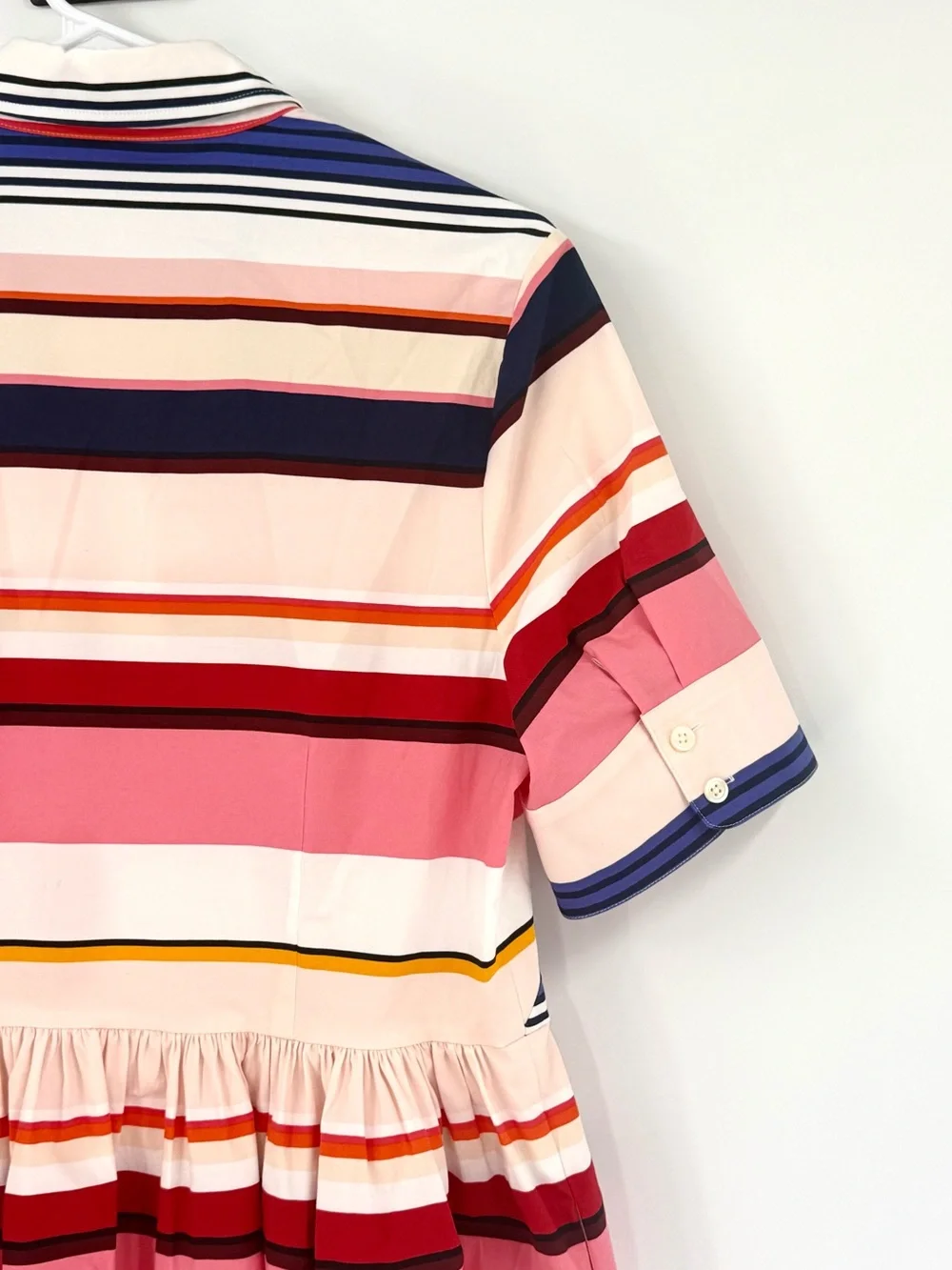 Kate Spade New York Berber Preppy Vibrant Horizontal Stripe Shirtdress, Size 10